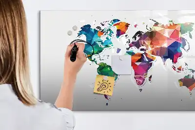 Magnetická kreslící tabule mapa světa z trojúhelníků