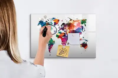 Magnetická kreslící tabule mapa světa z trojúhelníků