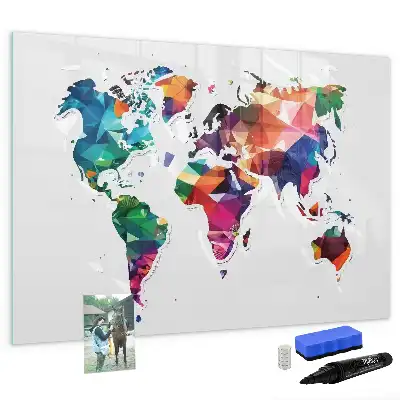Magnetická kreslící tabule mapa světa z trojúhelníků