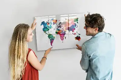 Magnetická kreslící tabule mapa světa z trojúhelníků