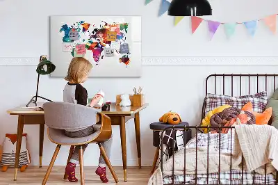 Magnetická kreslící tabule mapa světa z trojúhelníků