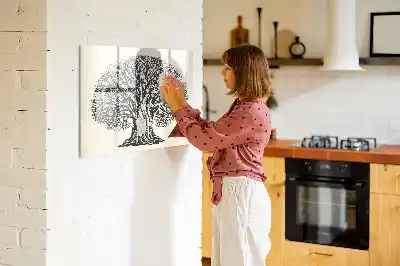 Magnetická kreslící tabule s motivem velkého stromu a přírody