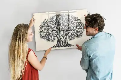 Magnetická kreslící tabule s motivem velkého stromu a přírody