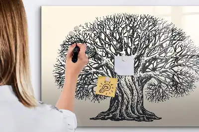 Magnetická kreslící tabule s motivem velkého stromu a přírody