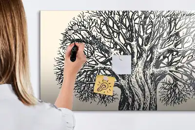 Magnetická kreslící tabule s motivem velkého stromu a přírody
