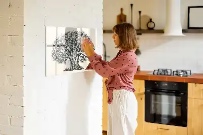 Magnetická kreslící tabule s motivem velkého stromu a přírody