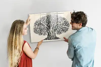 Magnetická kreslící tabule s motivem velkého stromu a přírody