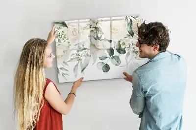 Popisovatelná magnetická tabule s motivem květin