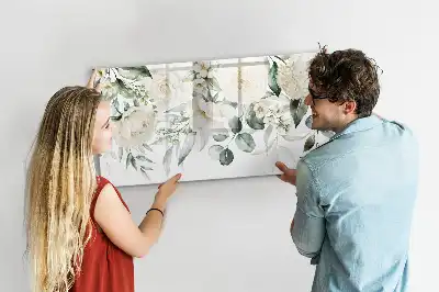 Popisovatelná magnetická tabule s motivem květin