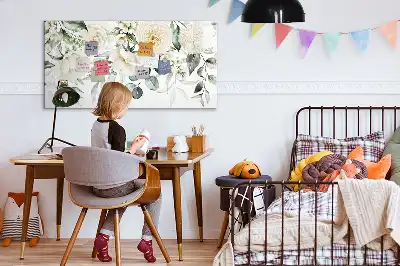 Popisovatelná magnetická tabule s motivem květin