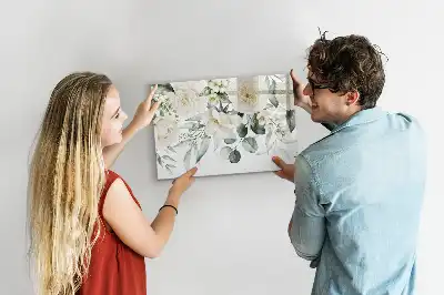 Popisovatelná magnetická tabule s motivem květin