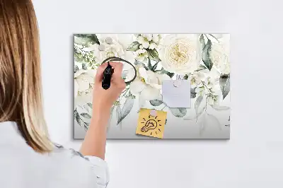 Popisovatelná magnetická tabule s motivem květin