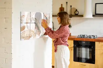 Popisovatelná magnetická tabule se vzorem listů