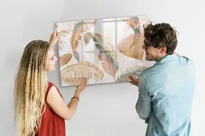 Popisovatelná magnetická tabule se vzorem listů