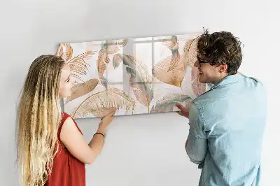 Popisovatelná magnetická tabule se vzorem listů