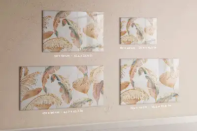 Popisovatelná magnetická tabule se vzorem listů