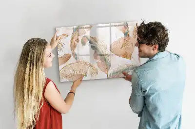 Popisovatelná magnetická tabule se vzorem listů