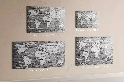 Magnetická kreslicí tabule v designu mapy světa na cihle