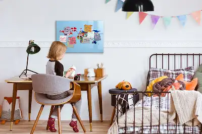 Magnetická kreslící tabule s motivem mapy se světem a vlajkami