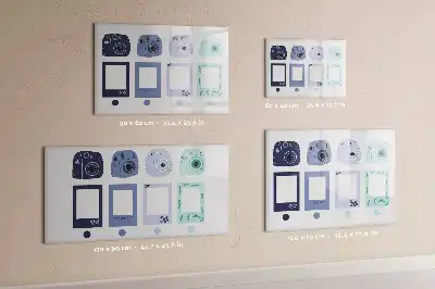 Magnetická tabule v podobě polaroidových rámečků