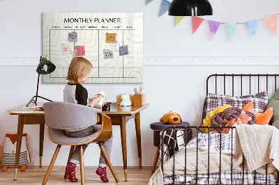 Magnetická tabule měsíční plánovač s popisovatelným povrchem