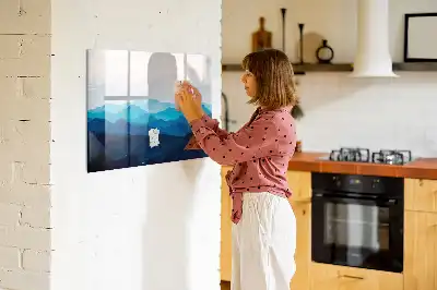 Popisovatelná magnetická tabule voda akvarel