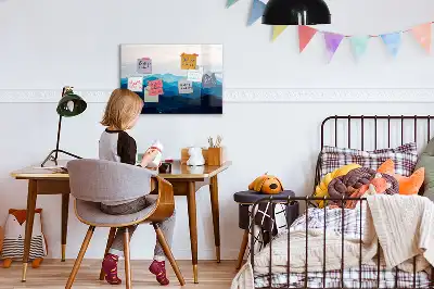 Popisovatelná magnetická tabule voda akvarel