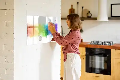 Magnetická kreslící tabule ve vzoru abstraktní duhy