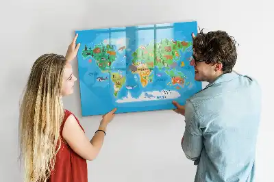 Magnetická kreslící tabule ve stylu kreslené mapy