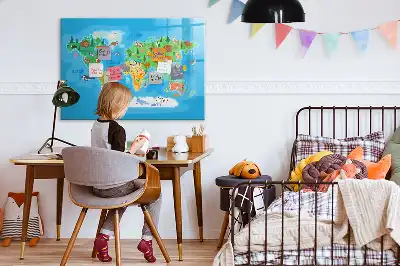 Magnetická kreslící tabule ve stylu kreslené mapy
