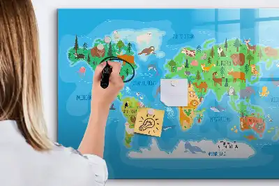 Magnetická kreslící tabule ve stylu kreslené mapy