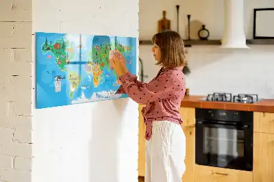Magnetická kreslící tabule ve stylu kreslené mapy