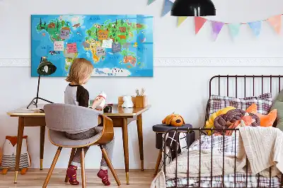 Magnetická kreslící tabule ve stylu kreslené mapy