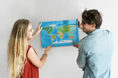 Magnetická kreslící tabule ve stylu kreslené mapy