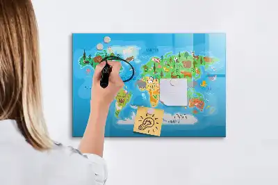 Magnetická kreslící tabule ve stylu kreslené mapy