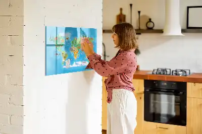 Magnetická kreslící tabule ve stylu kreslené mapy