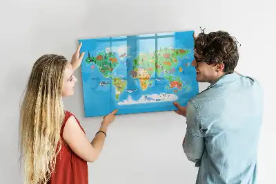 Magnetická kreslící tabule ve stylu kreslené mapy