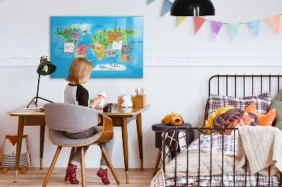 Magnetická kreslící tabule ve stylu kreslené mapy
