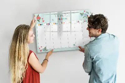 Týdenní plánovač popisovatelná magnetická tabule