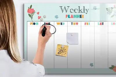 Týdenní plánovač popisovatelná magnetická tabule