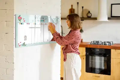 Týdenní plánovač popisovatelná magnetická tabule
