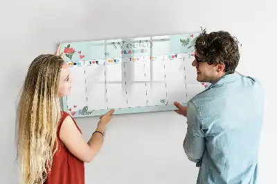 Týdenní plánovač popisovatelná magnetická tabule