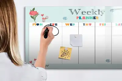 Týdenní plánovač popisovatelná magnetická tabule
