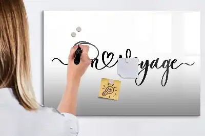 Popisovatelná magnetická tabule s nápisem Šťastnou cestu