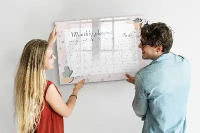 Magnetická kreslící tabule měsíční plánovač
