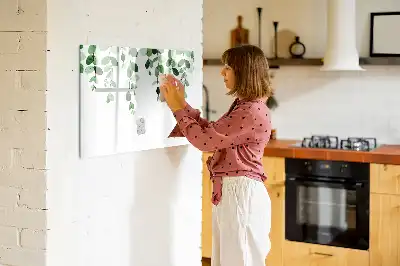 Magnetická kreslící tabule s motivem listů rostlin