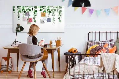 Magnetická kreslící tabule s motivem listů rostlin
