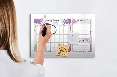 Magnetická tabule na měsíční plánování popisovatelná