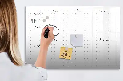 Magnetická kreslící tabule plán týdne