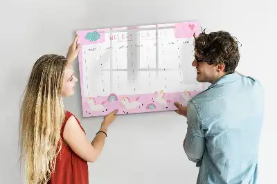 Popisovatelná magnetická tabule týdenní plánovač pro děti